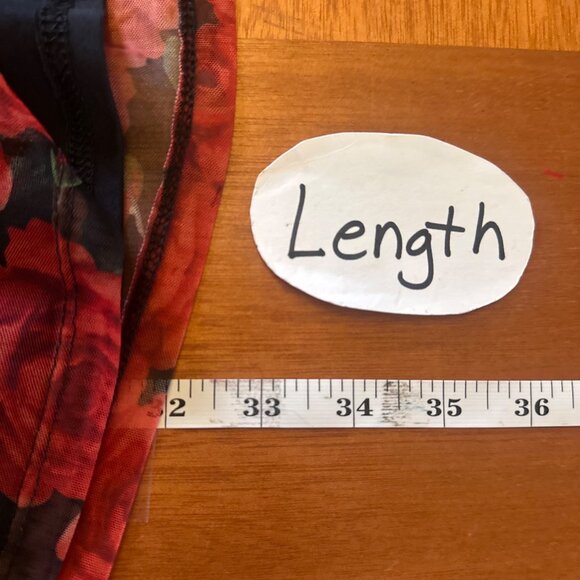 Delia's 2X Roses babydoll top sheer layered flowy Black red Plus size - Picture 5 of 5